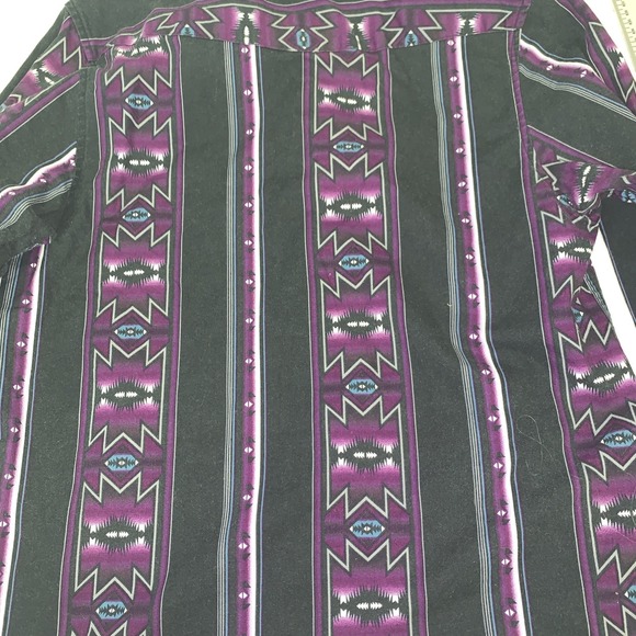 Vintage Panhandle Slim Western Tribal Aztec Cowgirl Shirt Sz M Purple - Picture 8 of 8